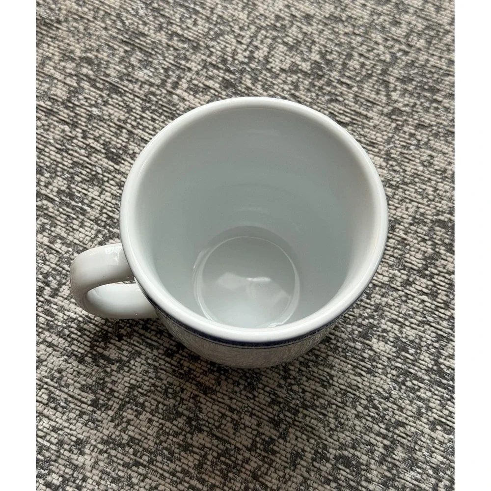 Pottery Barn Mug Club Blue Striped‎ Coffee Tea Cup Replacement White